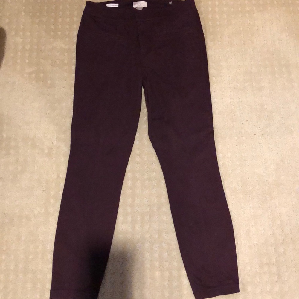 Skinny soft cotton burgundy trousers